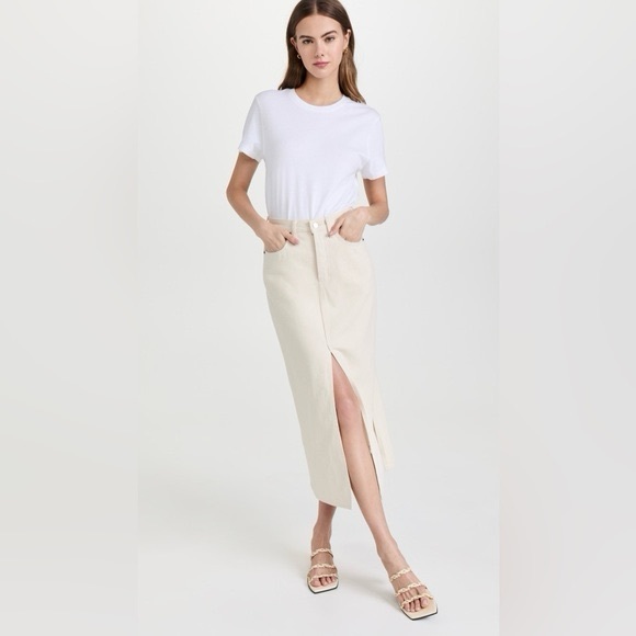FRANCESCA’S Denim Front Slit Midi Skirt NWT Size Small - Picture 1 of 9